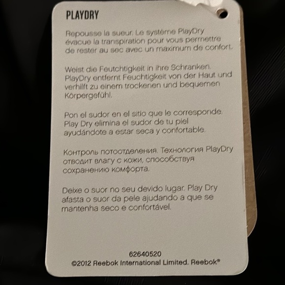 Reebok Sport XL Playdry Black RE Tight Workout Skinny Fit Mesh Panel Zipper Hem - Picture 12 of 13